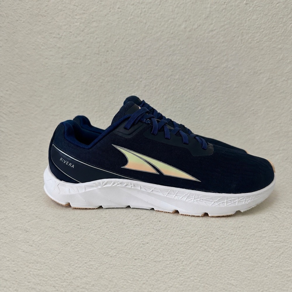 Altra Rivera Neutral Womens 7.5 Navy Blue/Iridescent Running Shoes ALOA4VQV445